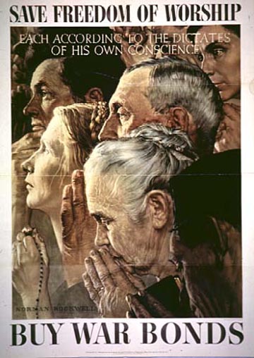 War Bonds_Save Freedom of Worship - Norman Rockwell